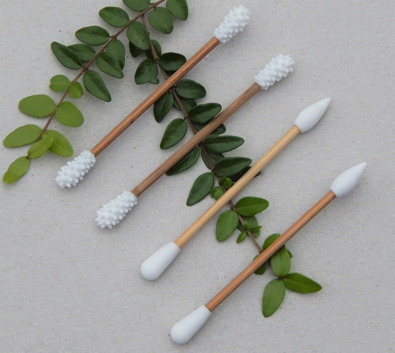 Reusable Buds / Pack of 4 / Bamboo and Silicone / Cardboard Etsy