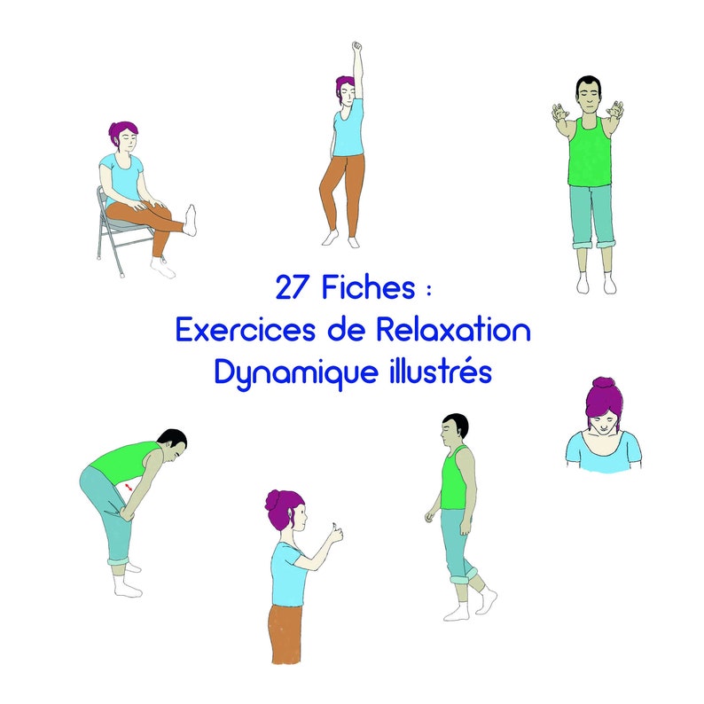 27 fiches d'exercices de sophrologie illustrés | Etsy