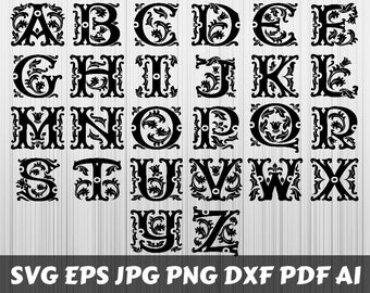 Regal Font SVG, Regal Letters SVG, Regal Alphabet SVG, Regal Monogram, Printable, Cut Files, Cricut, Digital File, Instant Download