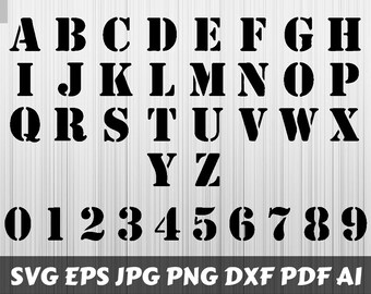 Stencil Font SVG, Stencil Letters SVG, Stencil Alphabet SVG, Stencil Monogram, Printable, Cut Files, Cricut, Digital File, Instant Download