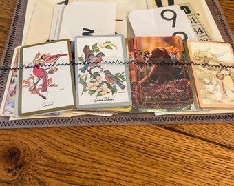 Vintage playing cards and flash cards