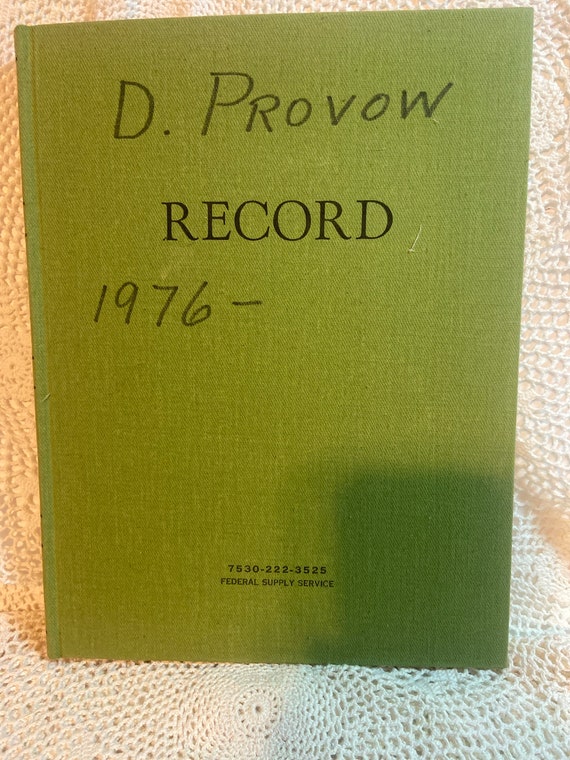 Vintage Record Book Green Cover Etsy