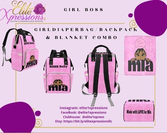 Gift Idea for Black Girls African American Black Toddler Girl School Supplies Pink Mini Boss Baby Back to School Backpack Book bag