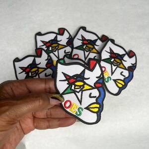 OES| Order Eastern Star | Mask | Iron on | DIY | Sew on Patches | Embroidered Patch