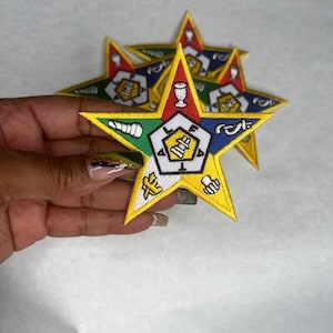 OES| Order Eastern Star | Star Point | Iron on | DIY | Sew on Patches | Embroidered Patch