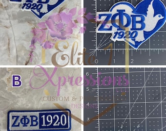 Zeta Phi Beta | ZPhiB | Iron on | Sew on Patches | Embroidered Patch