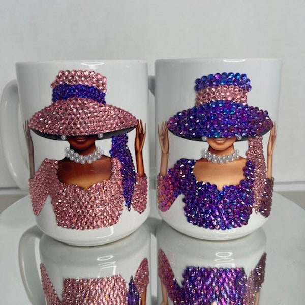 Bling Coffe Mug | Rhinestones I Sorority Colors I Greek