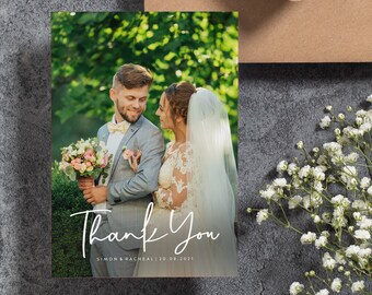 Personalised Wedding Thank You Cards,  Thank You Photo Wedding, Wedding Thank You Cards With Photo, Thank You Postcards, Wedding Cards #087