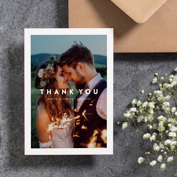 Personalised Wedding Thank You Cards, Wedding Thank You Cards With Photos, Thank You Wedding Photo Cards, Thank You Postcards, Wedding, #087