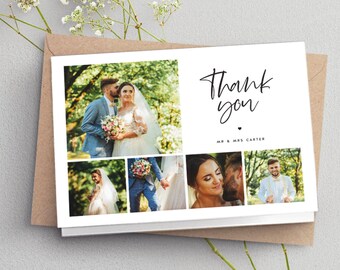 Wedding Thank You Cards With Photo, Wedding Photo Thank You Card ...