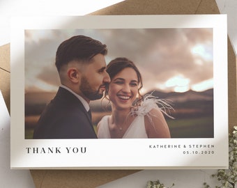 Wedding Thank You Cards With Photo, Thank You Cards For Wedding, Wedding Thankyou, Thank You Wedding Card, Folded Wedding Card With Envelope