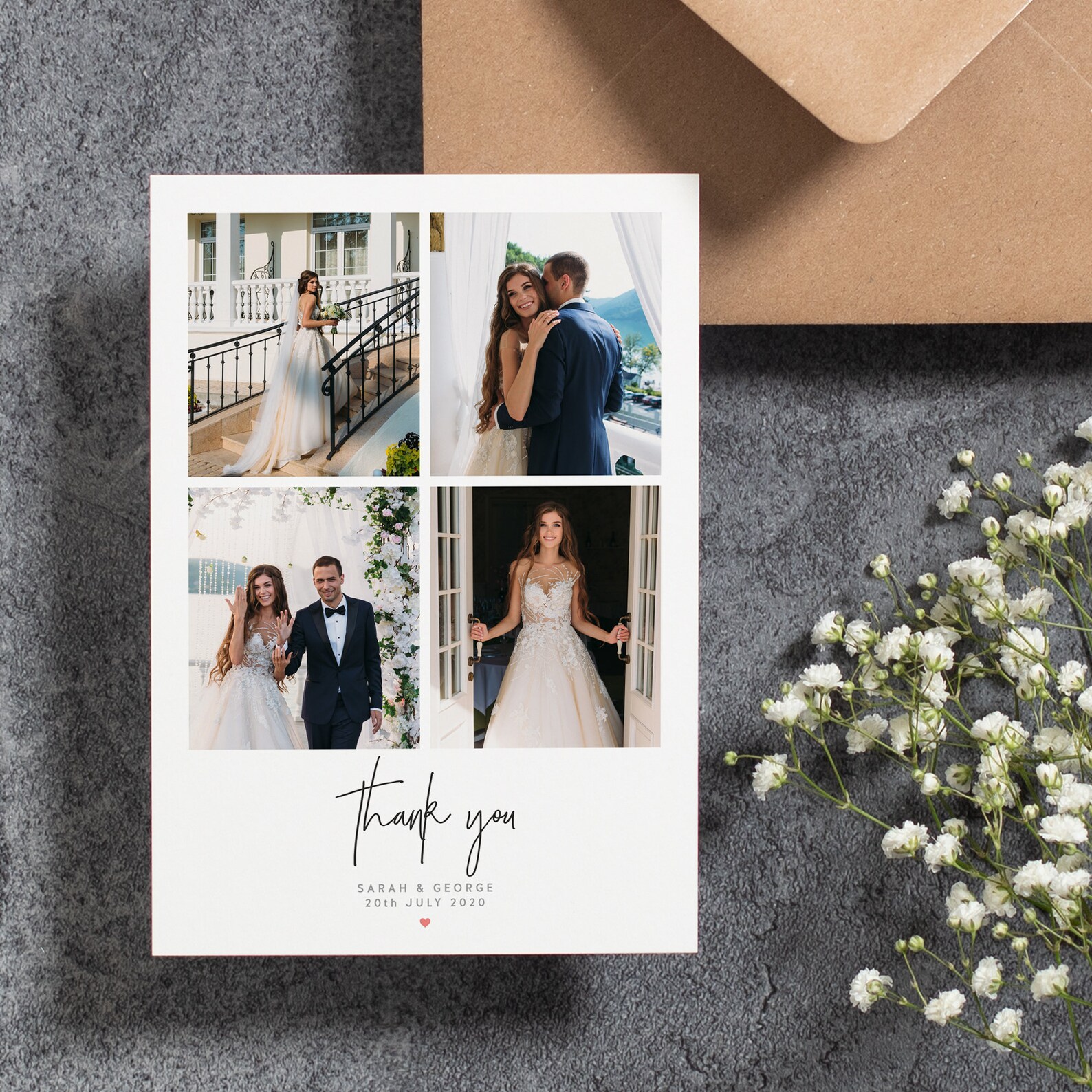 Wedding Thank You Cards With Photo Wedding Photo Thank You - Etsy UK