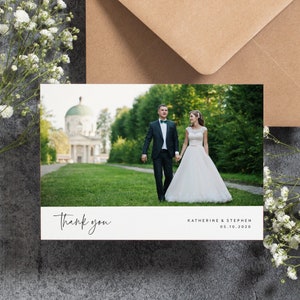 Wedding Thank You Card, Wedding Thank You Wedding Cards With Photo, Thank You Card Wedding, Personalised Thank You Cards, Thank You #087