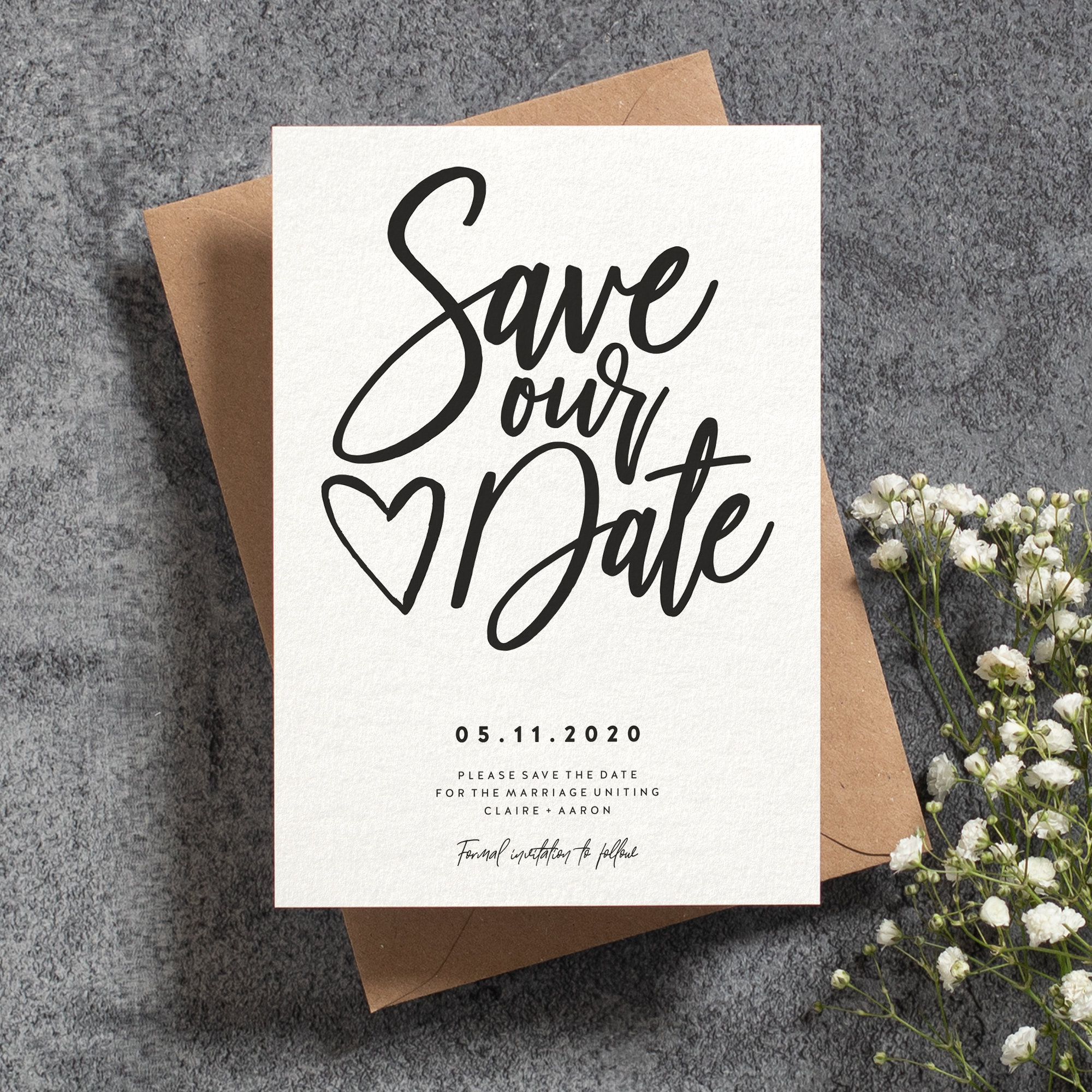 Simple Save the Date Card Save the Date Postcard Modern Save image