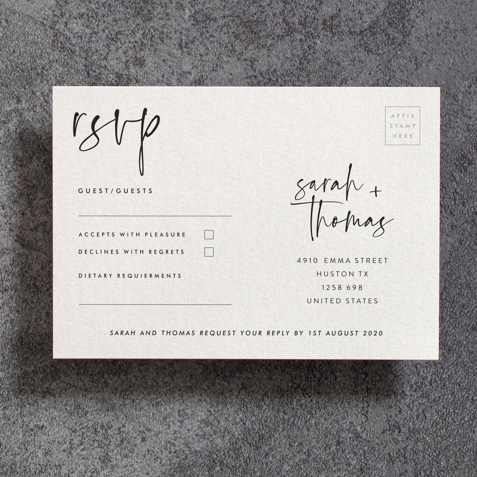 RSVP Postcards 122 Etsy