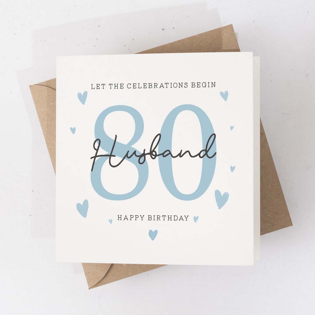 80th Birthday Card For Husband Husband Eightieth Birthday Card 80th Birthday Card For Husband Husband Eightieth Birthday Card