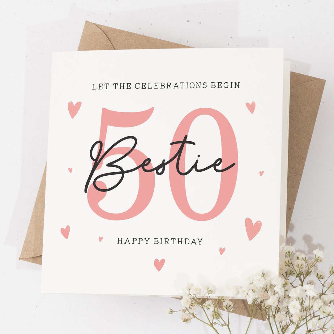 50th Birthday Card for Bestie Best Friend Birthday Card - Etsy