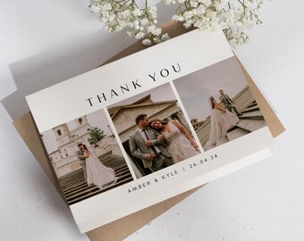 Wedding Thank You Cards, Thank You Cards Wedding, Wedding Thank You, Thank You Wedding Card, Folded Wedding Card With Photo