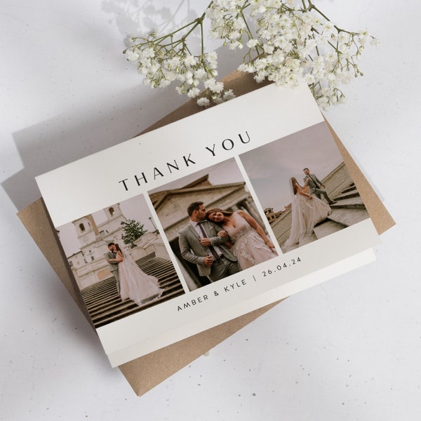 Bedankkaarten voor bruiloften, Bedankkaarten Bruiloft, Bedankkaarten voor bruiloften, Bedankkaarten voor bruiloften, Gevouwen trouwkaart met foto