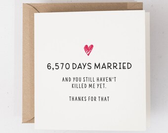 18 year Anniversary Card For Husband, 18 Years Married Card For Wife, Funny Anniversary Card, Cute Anniversary Gift For Partner