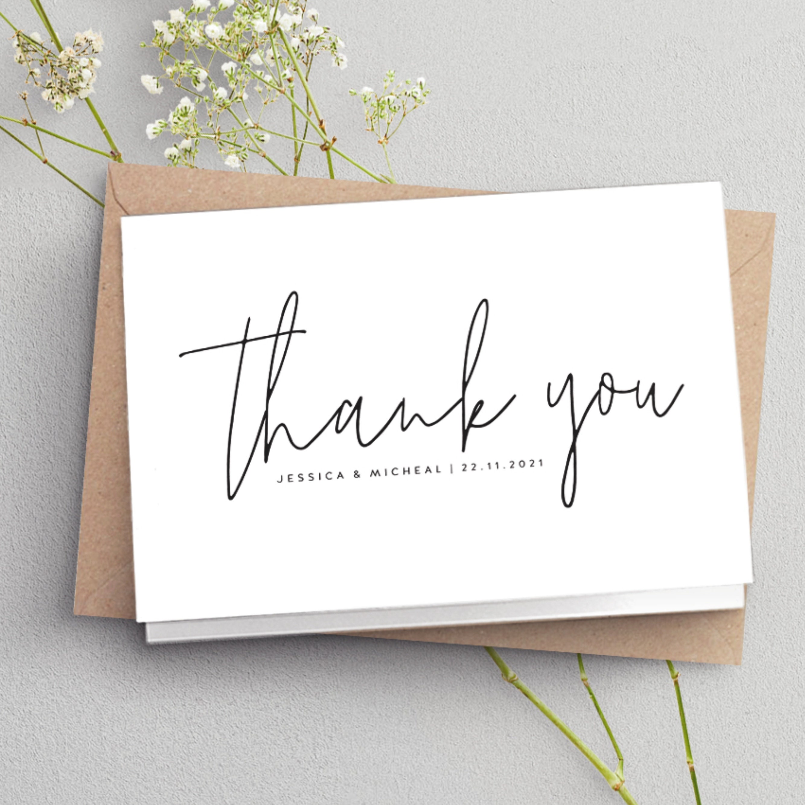 Modern Thank You Note Cards