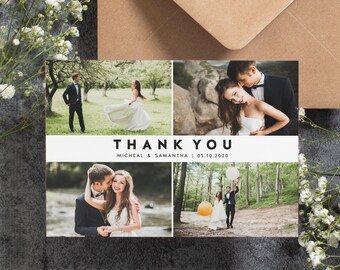 Newlywed Thank You, Wedding Thank You Cards, Wedding Thank You Cards With Photos, Personalised Thank You, Thank You Wedding Postcards #087