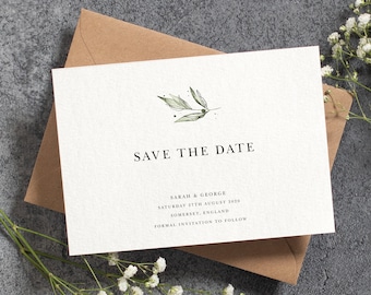 Greenery Save the Date, Simple Save The Date, Olive Save The Date, Save The Date Cards, Save The Dates, Modern Save The Date #081