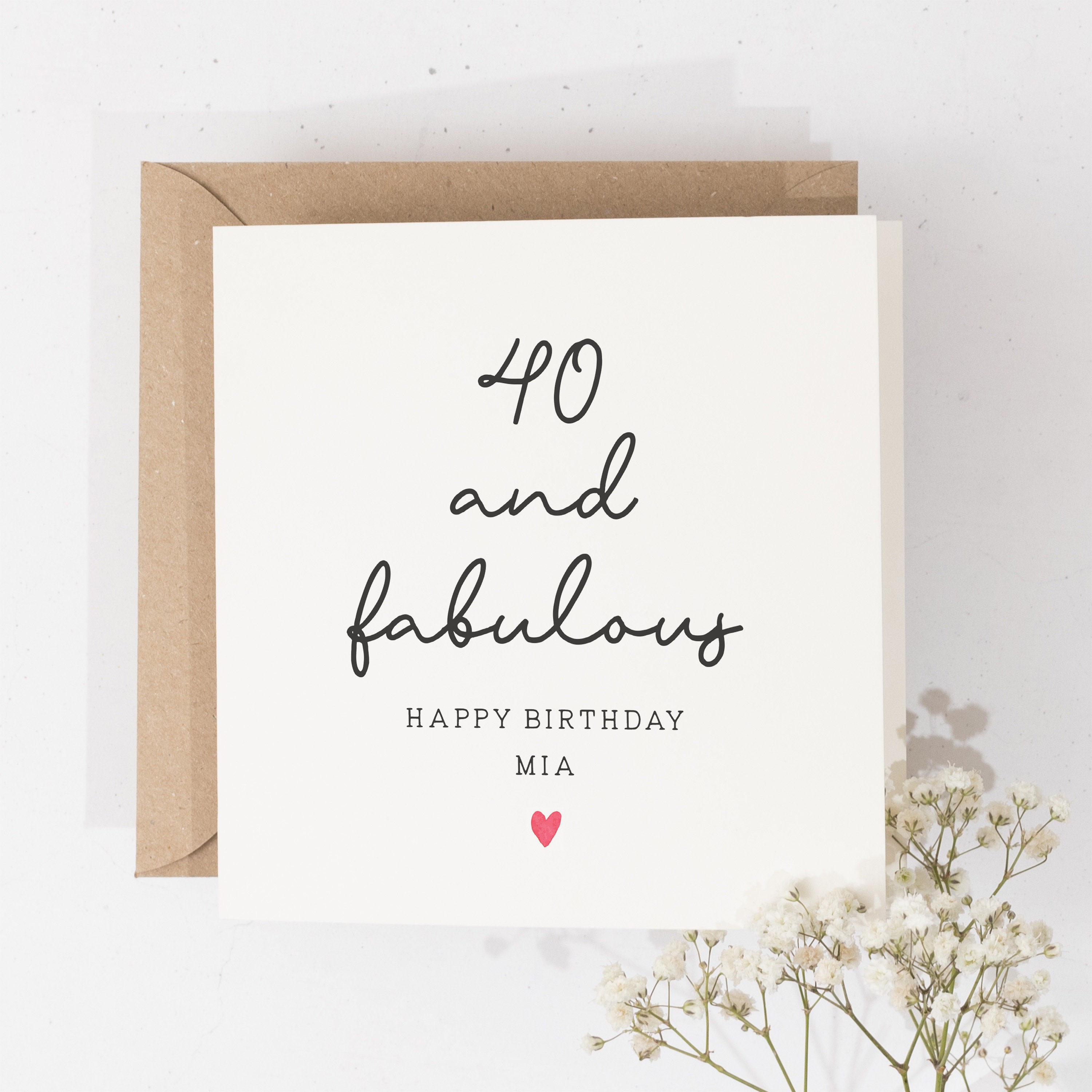 Personalised 40th Birthday Card 40th Birthday Card for Her Etsy UK