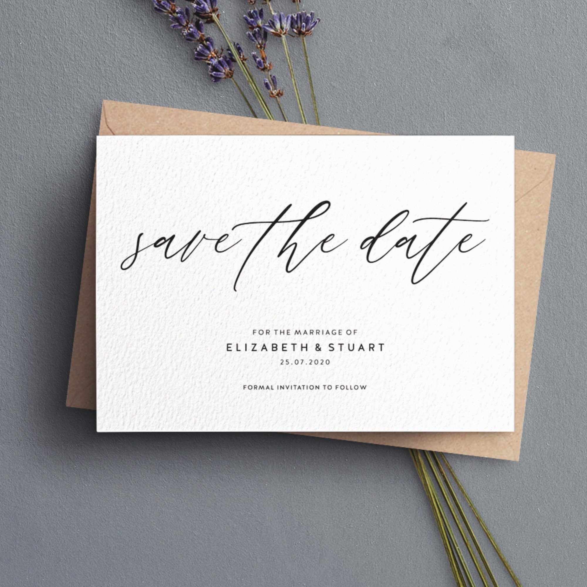 Save The Date Simple Save The Date Personalised Save The Etsy