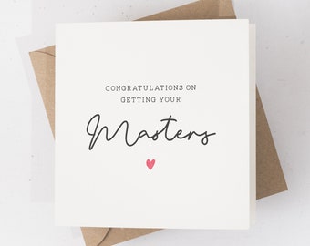 Masters Graduation Card,  University Graduation Card, Graduation Day, Degree Card, University, College, Encouragement Card, Well done