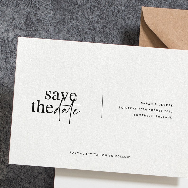 Save the Date Simple Save the Date Personalised Save the Etsy