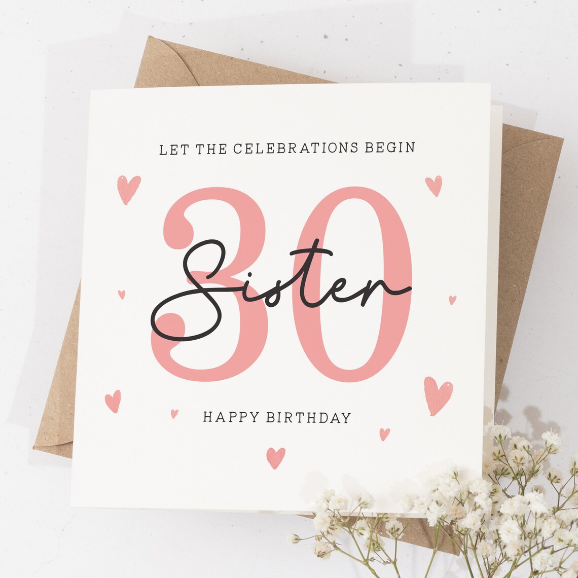 30th Birthday Sister Card Birthday Card for Sister 30th Etsy