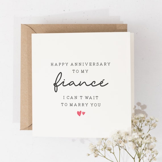 Anniversary Card for Fiance, Fiancé Anniversary Gift, Husband to Be  Anniversary Card, Happy Anniversary Gift, Simple Anniversary Card 