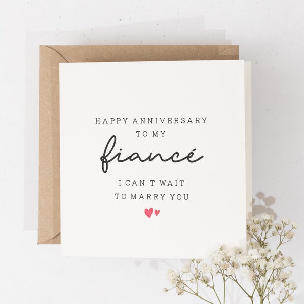 Anniversary Card For Fiance, Fiancé Anniversary Gift, Husband To Be Anniversary Card, Happy Anniversary Gift, Simple Anniversary Card