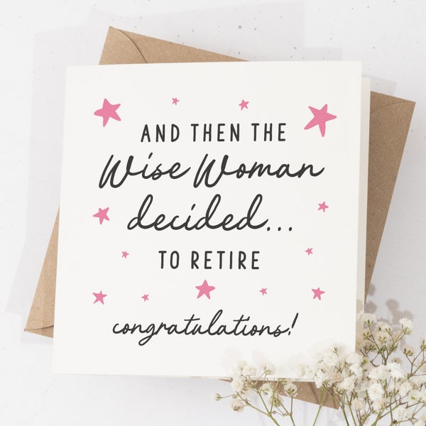 Retirement Card For Women, Funny Retirement Card For Colleague, Colleague Leaving Work, Wise Woman Retired, Congratulations On Retirement