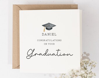 Personalised Graduation Card, University Graduation Celebration Card, Exam Card, Congratulations Card, Exam Good Luck Card, A Level Results