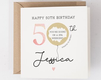 50th Birthday Surprise Scratch Card, Personalised Card For 50th, Scratch Off Birthday Card, Birthday Scratch and Reveal, Milestone Birthday