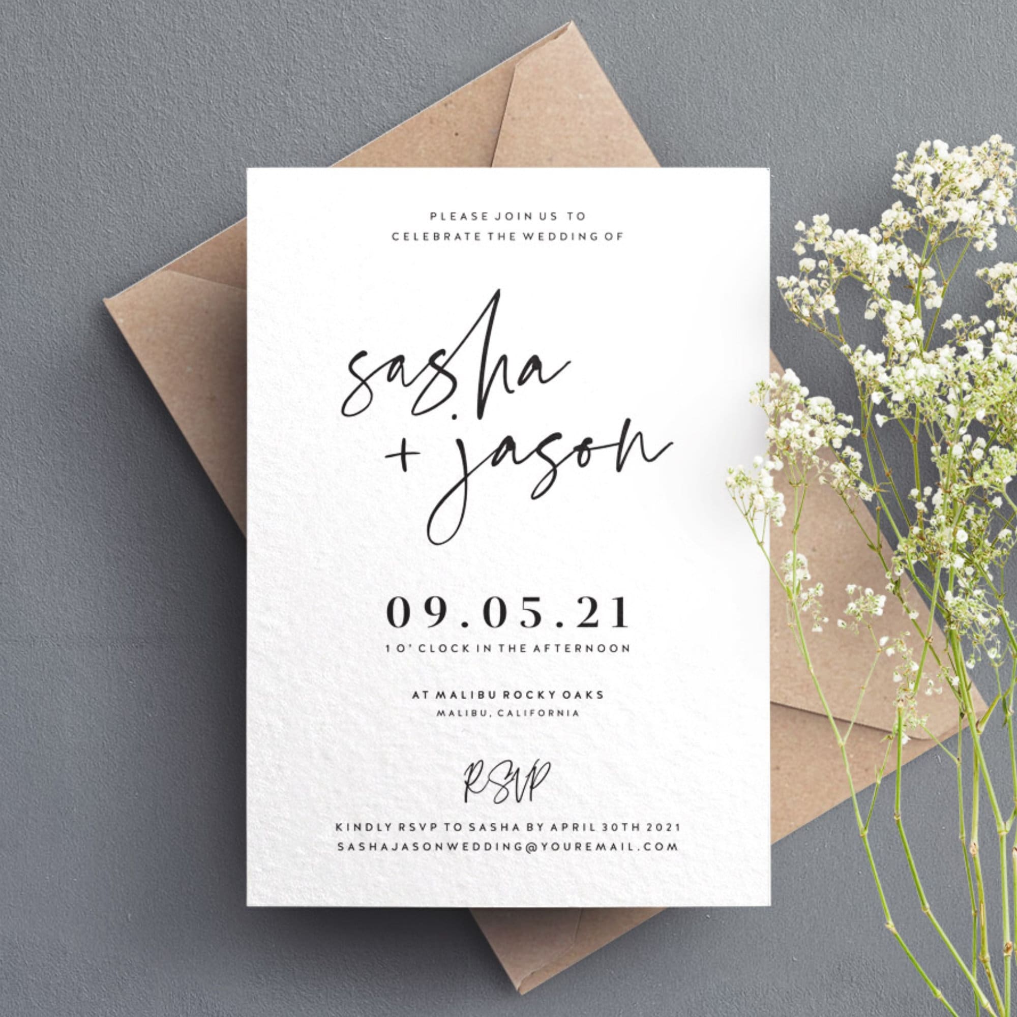 Wedding Invitation Simple Wedding Invitation Wedding | Etsy