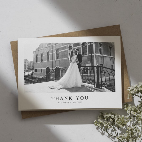 Wedding Thank You Cards, Thank You Cards Wedding, Wedding Thank You, Thank You Wedding Card, Folded Wedding Card With Photo