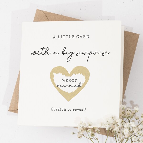 We Eloped Card, Big Surprise Scratch Reveal Card For Family, Custom Card For Friend, Scratch And Reveal card, Surprise Card For Them