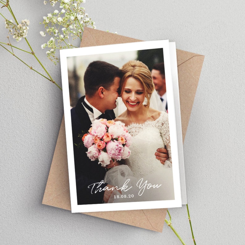 Wedding Thank You Cards Folded Wedding Thank You Cards Simple Wedding Thank You Cards Folded Thank You Photo Card #093 Folded Thank You