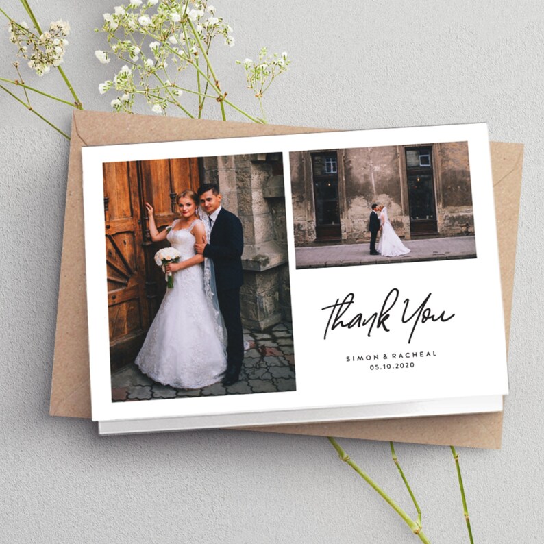 Wedding Thank You Cards Folded Wedding Thank You Cards Simple Wedding Thank You Cards Folded Thank You Photo Card #093 Folded Thank You