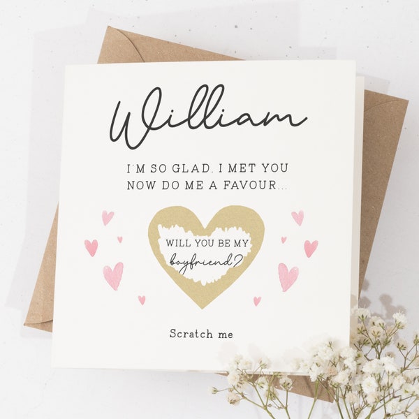 Will You Be My Boyfriend Scratch Card, Scratch Reveal Card For Him, Personalised Card, Scratch Off Card, Birthday Scratch and Reveal card