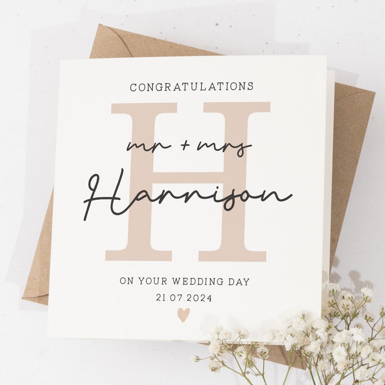 Wedding Day Card, On Your Wedding Day Card, Congratulations Wedding Card, Happy Wedding Day Card, Wedding Gift Card, Mr & Mrs Wedding Day image 1