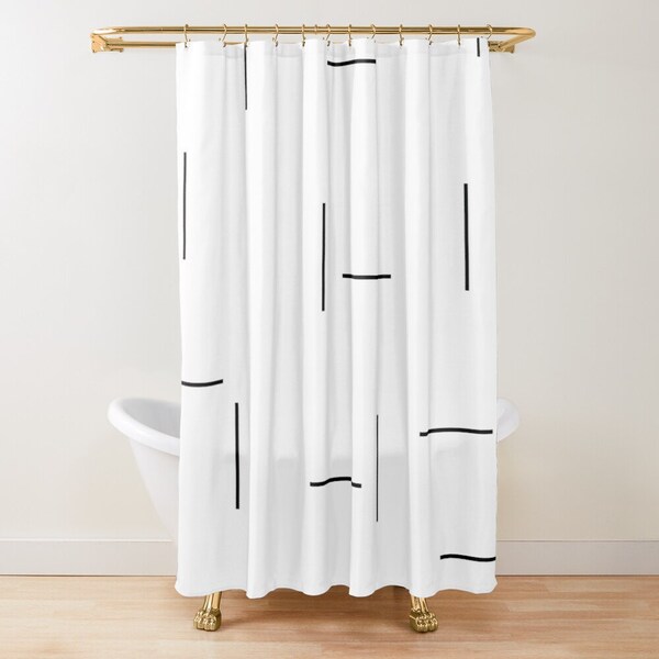 Black and White Shower Curtain Etsy