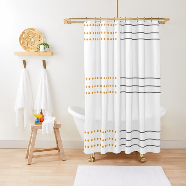 Grey Shower Curtain Etsy