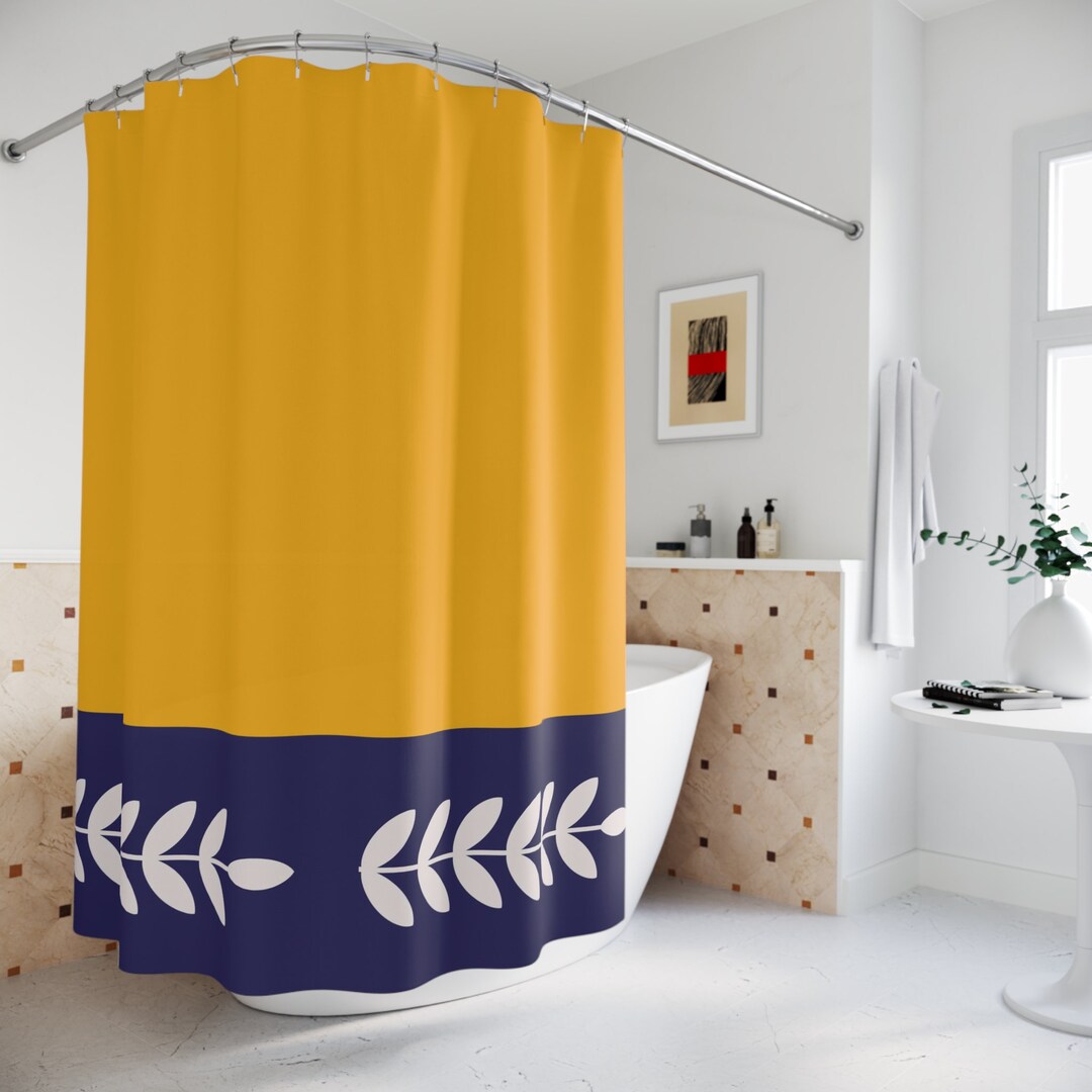 Shower Curtains Mid Century Modern Shower Curtain Abstract Etsy