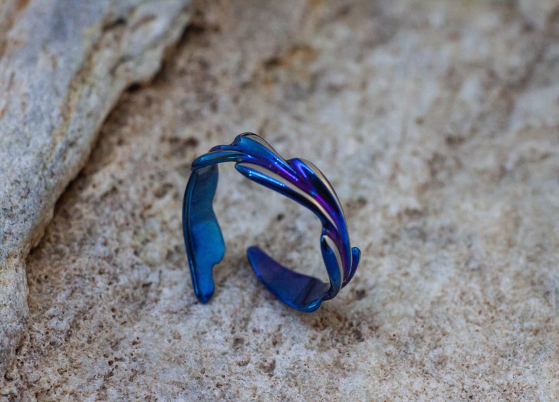 Violet Rosemary Wrap Titanium Ring Multicolor Silver Jewelry Etsy