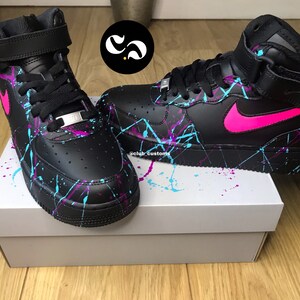 Aangepaste Nike Air Force een VINTAGE Paars \u0026 Turquoise | Etsy