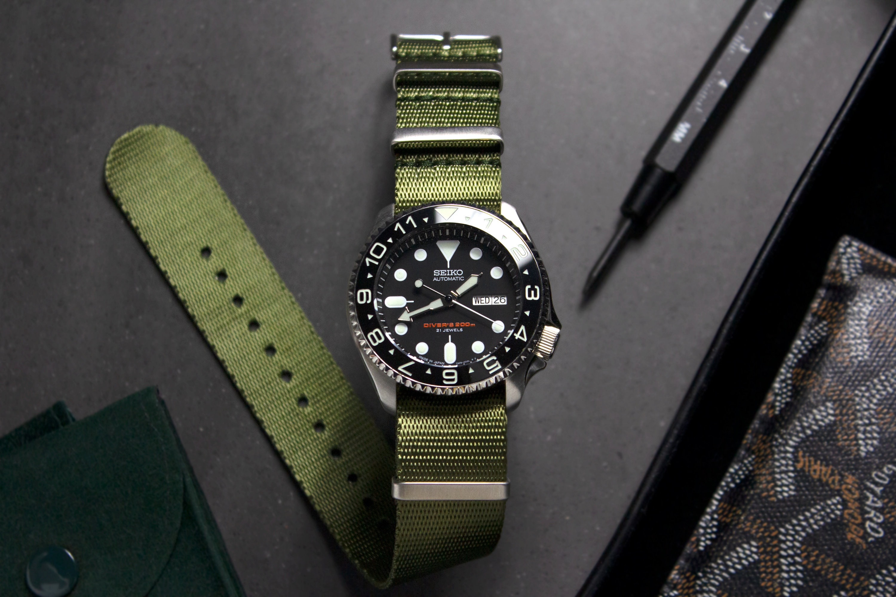 Skx007 green nato best sale